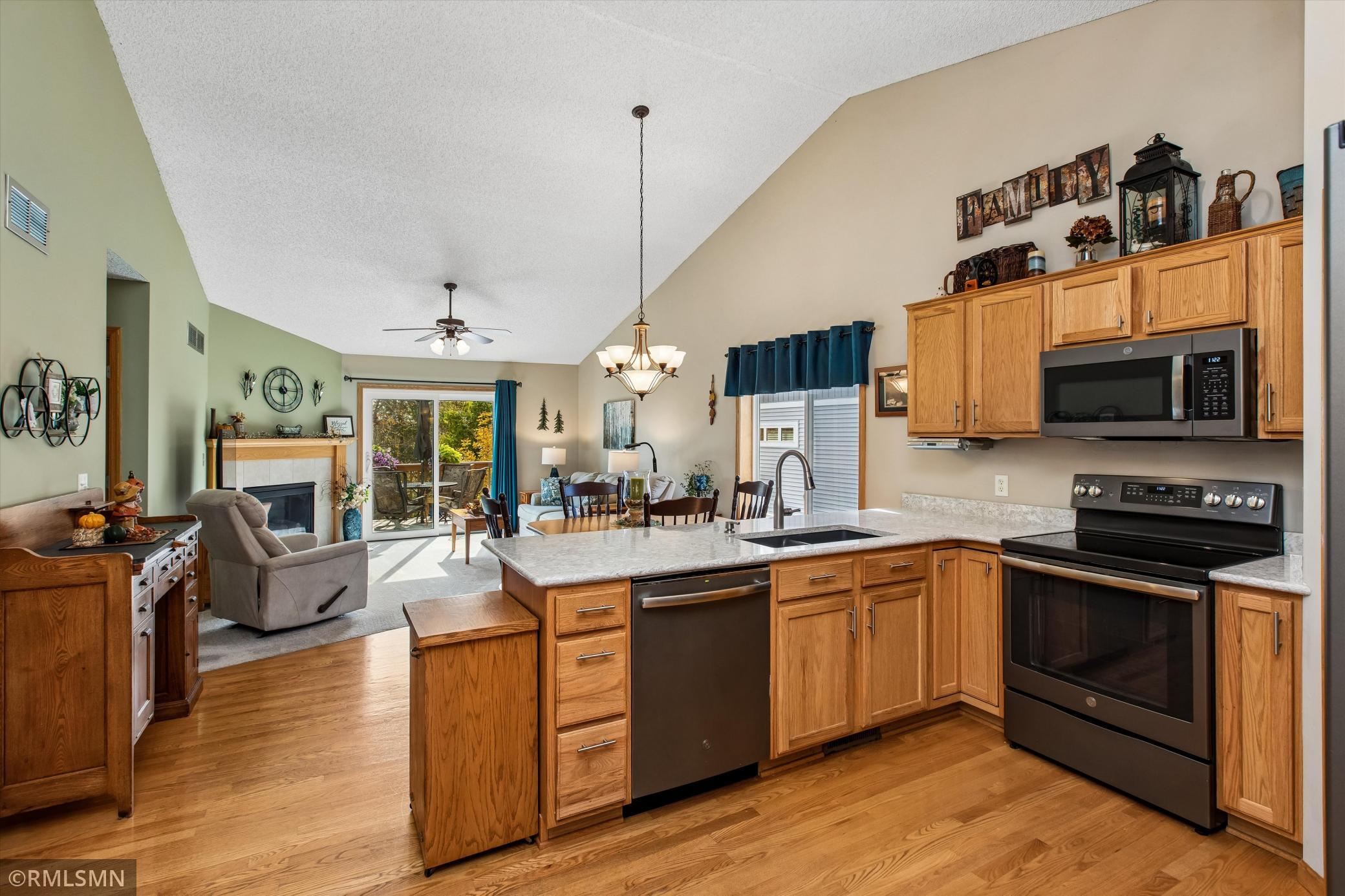 Updated appliances and quartz countertops in the kitchen!