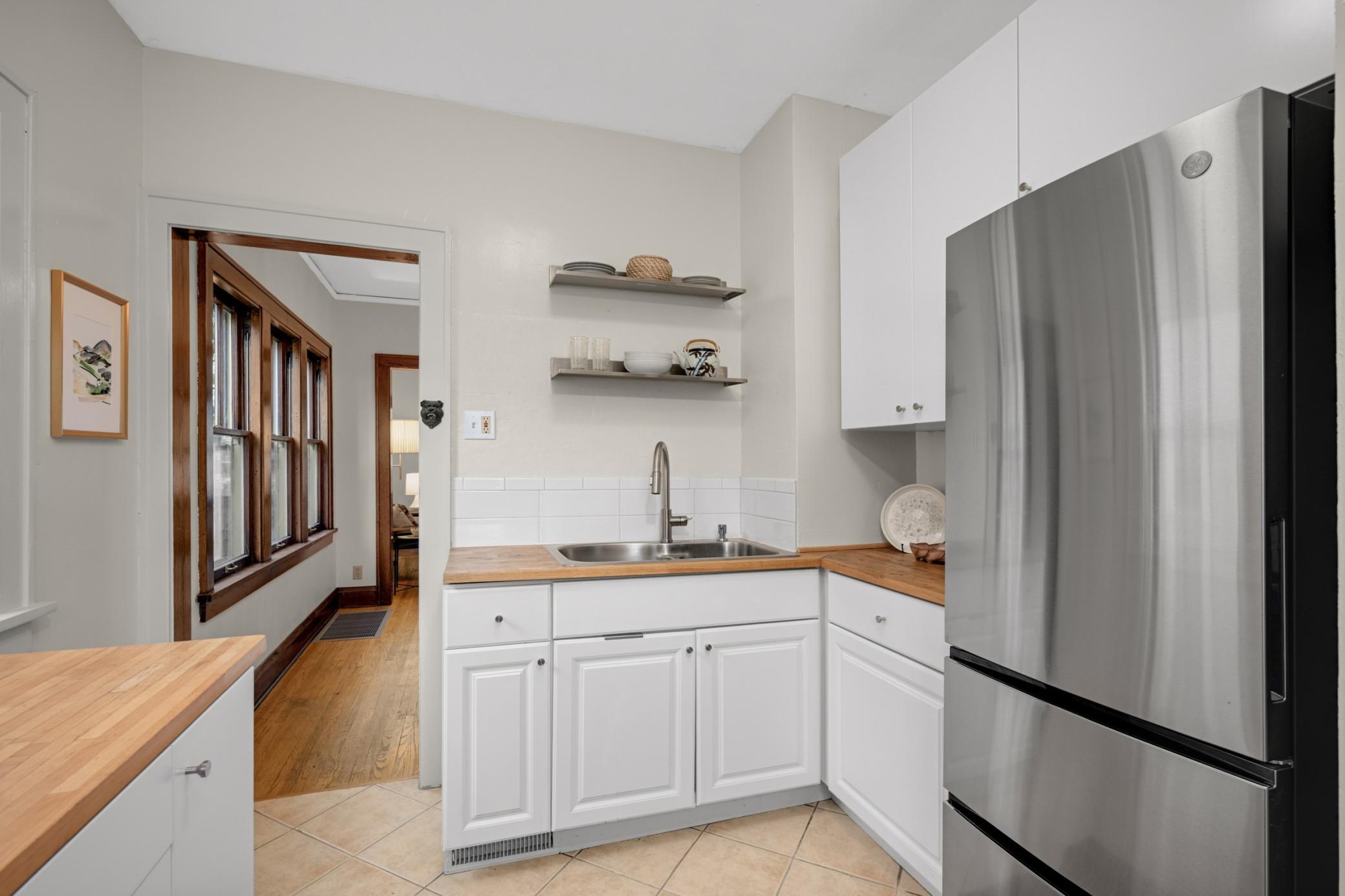 Other kitchen remodeling included a new appliances and refinished butchen block countertops.