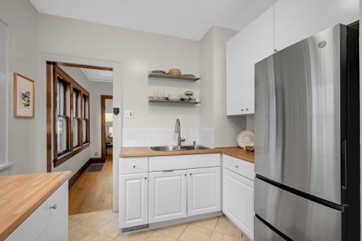 Other kitchen remodeling included a new appliances and refinished butchen block countertops.