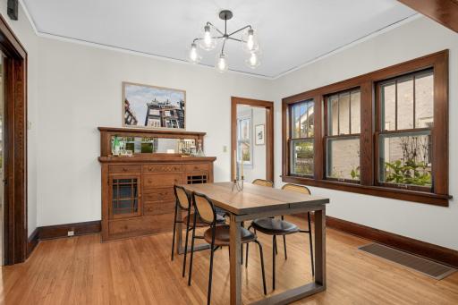 The homeâs original character includes a gorgeous built-in buffet in the dining room.