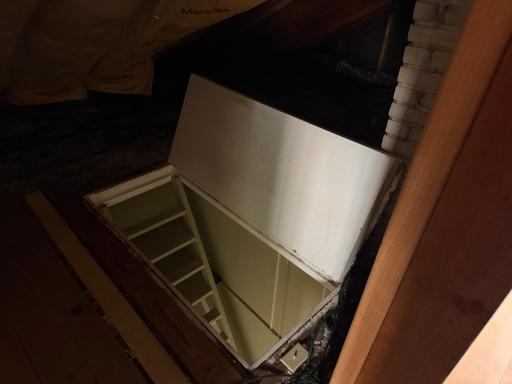 There are a number of possible permanent staircase designs to be able to reach the upper level. There is currently a steep ladder-style access.