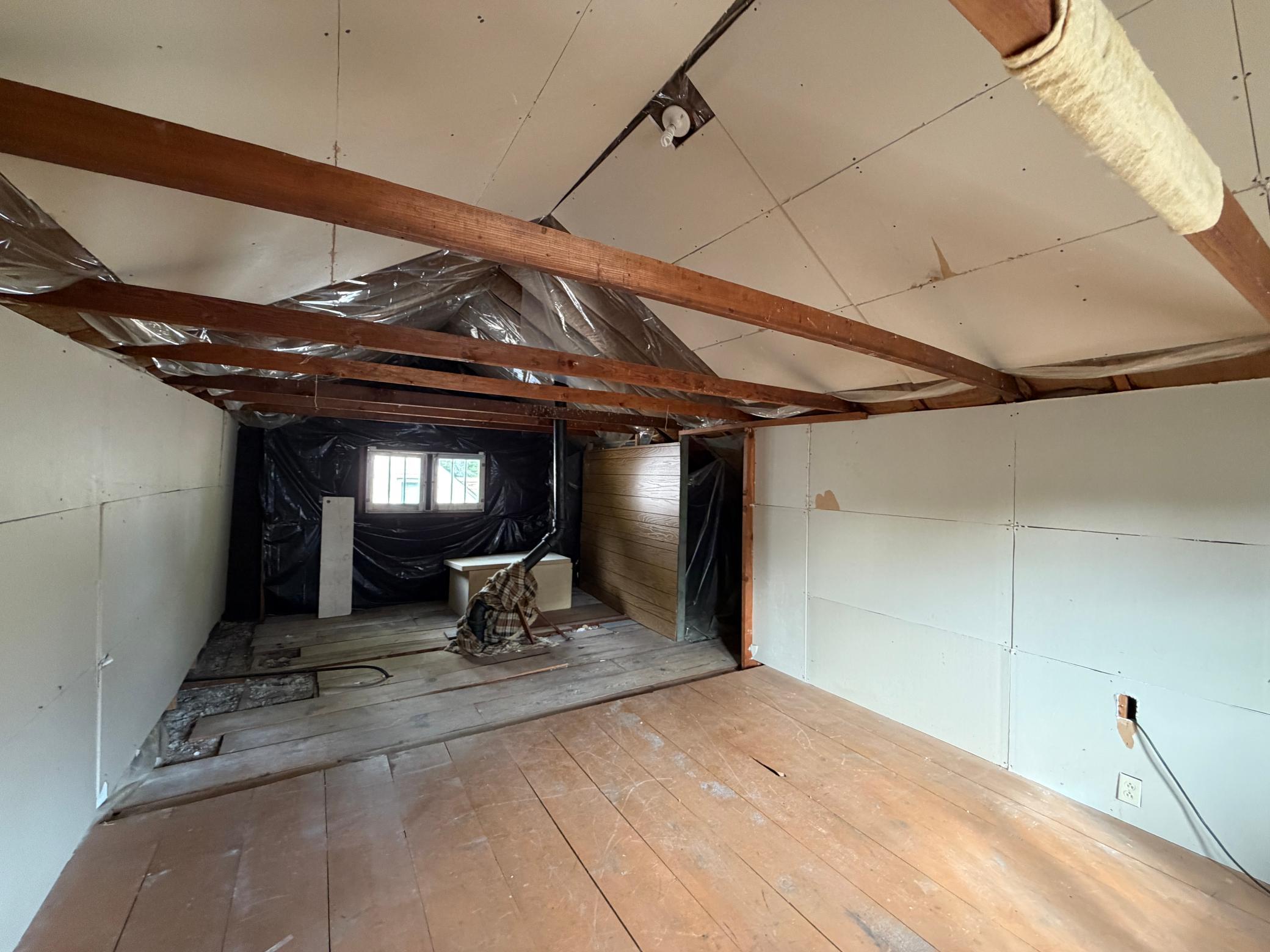 With the front dormer and great ceiling height (the ceiling at the peak is 9.5 ft) this would make a great project for the right owner who wants to realize this potential.
