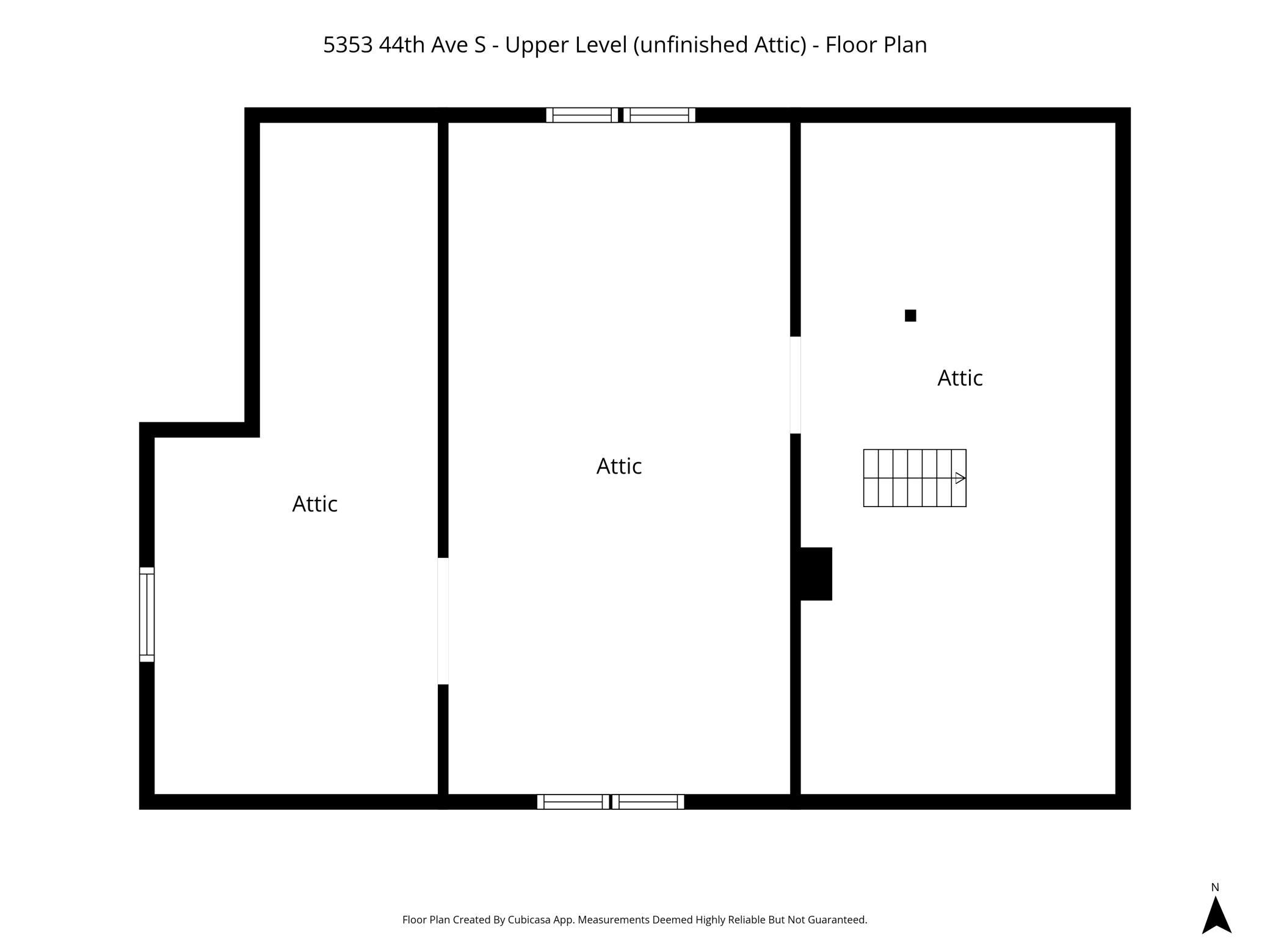 Floor Plan - Unfinished Attic - Upper Level