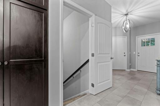 Head downstairs to a very spacious living area.