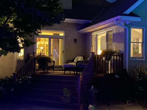 Client provided photo from this past summer - see the beautifully lit patio