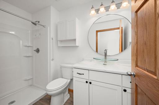 Brand new everything in the hall bath. Gorgeous and bright!