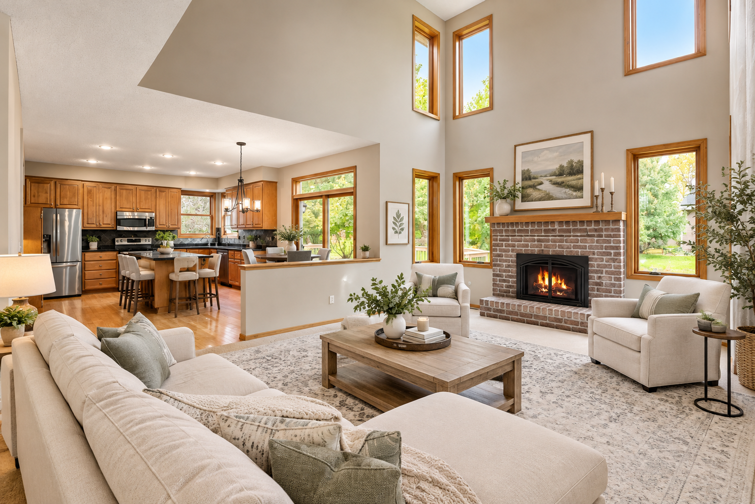 Gorgeous living room space - virtually staged