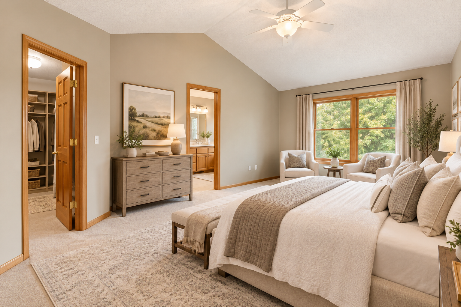 Gorgeous primary bedroom - virtually staged