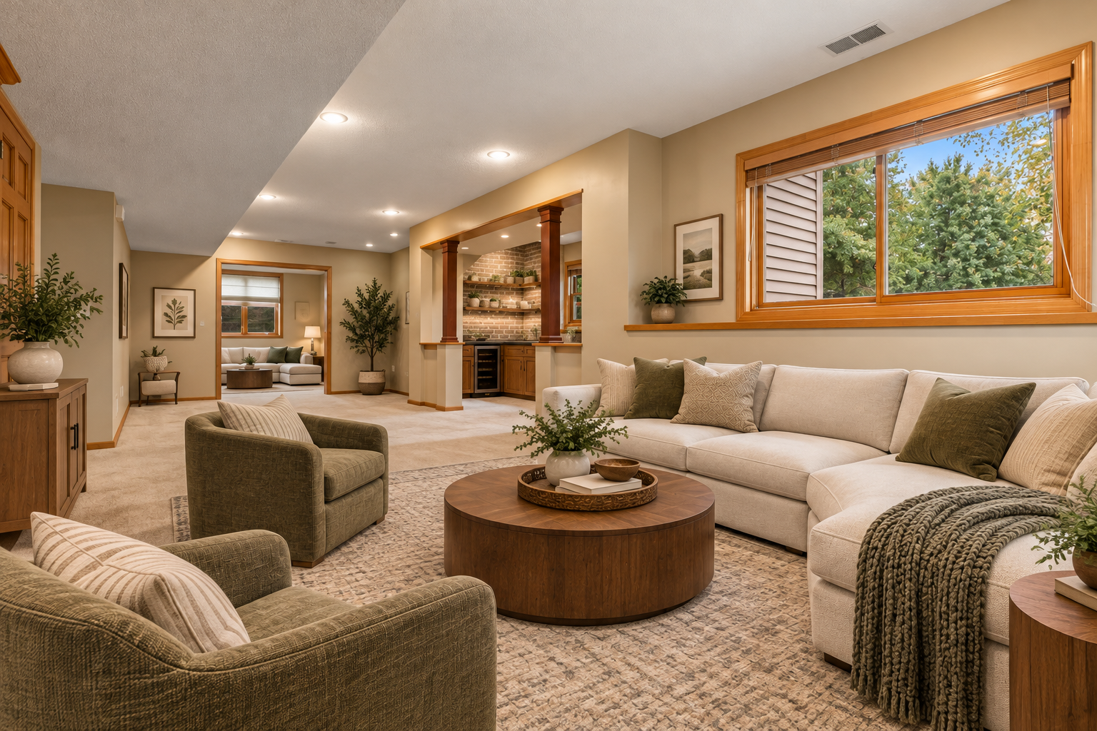 Gorgeous lower level space - virtually staged