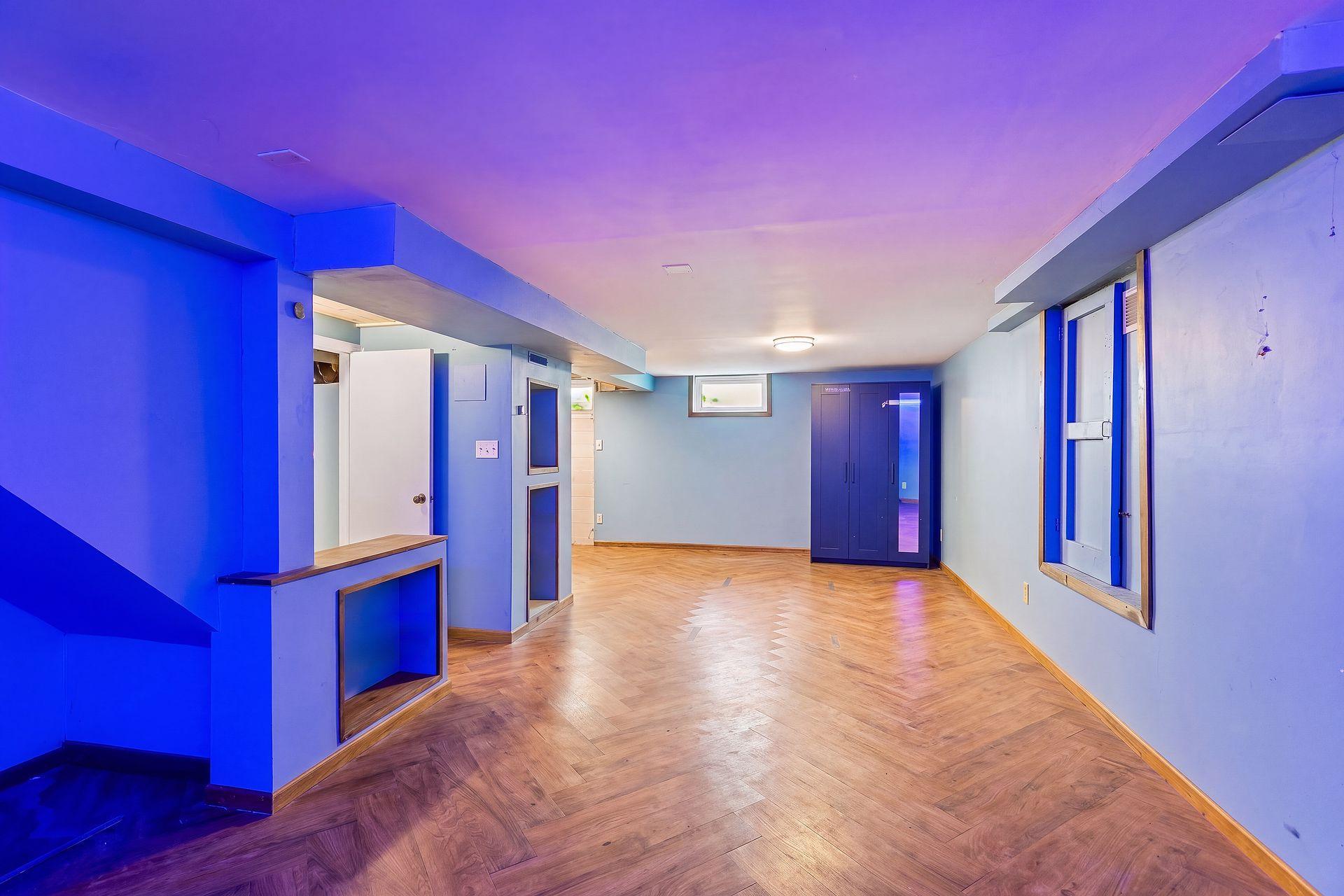 Lower level amusement room.