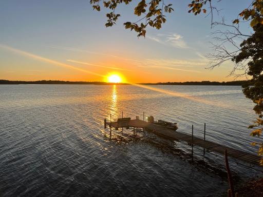 Gorgeous sunset over Clearwater Lake. Dock included in sale!
