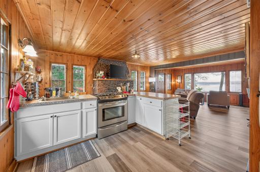 Another view of the kitchen and dining area