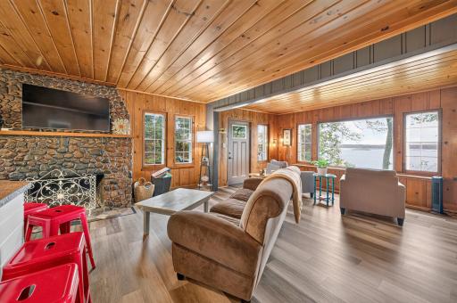 Wide open floorplan with gorgeous picture window overlooking the lake.