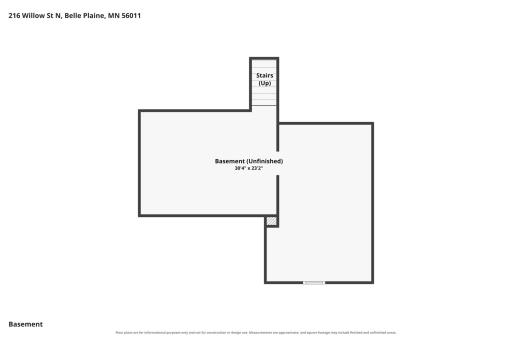 Basement - space for a work out area or extra storage