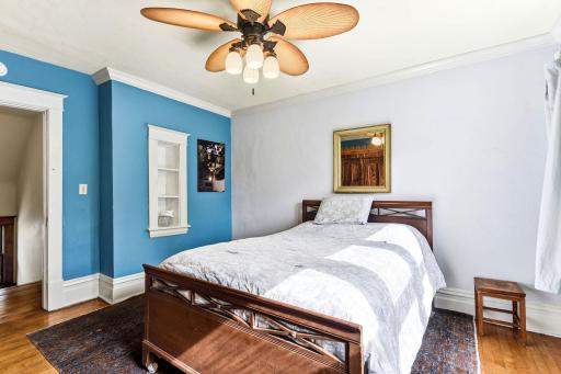 South facing primary bedroom gets wonderful natural light!