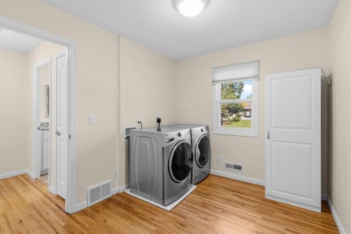 Newer Stainless Steel washer and dryer on the main floor.