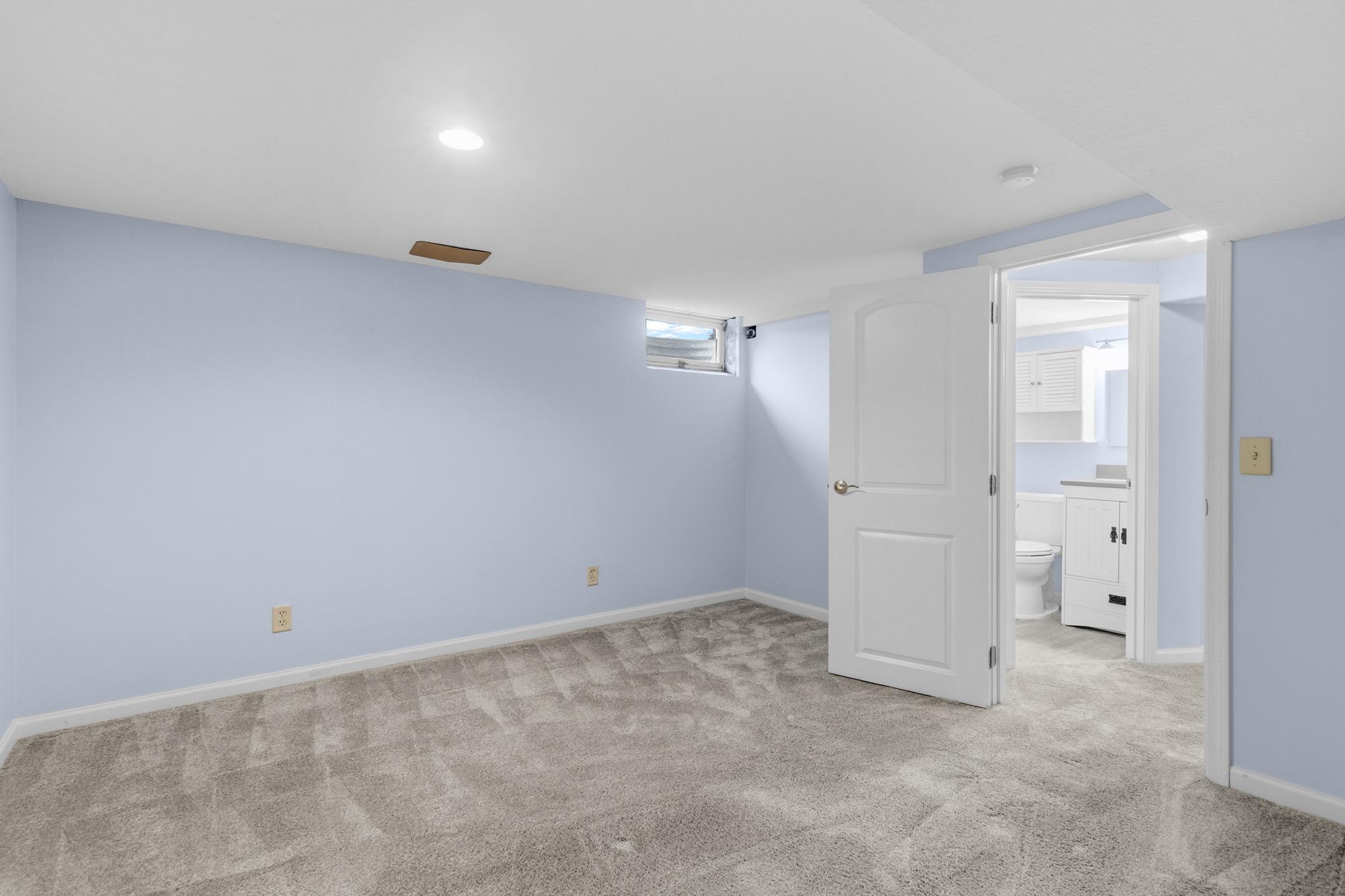 Entrance to the 3/4 Bath in the lower level.