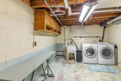 Basement Laundry Room, with Laundry tub and good work space.
