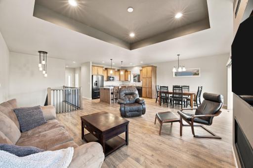 Large open great room with ample dining & living space