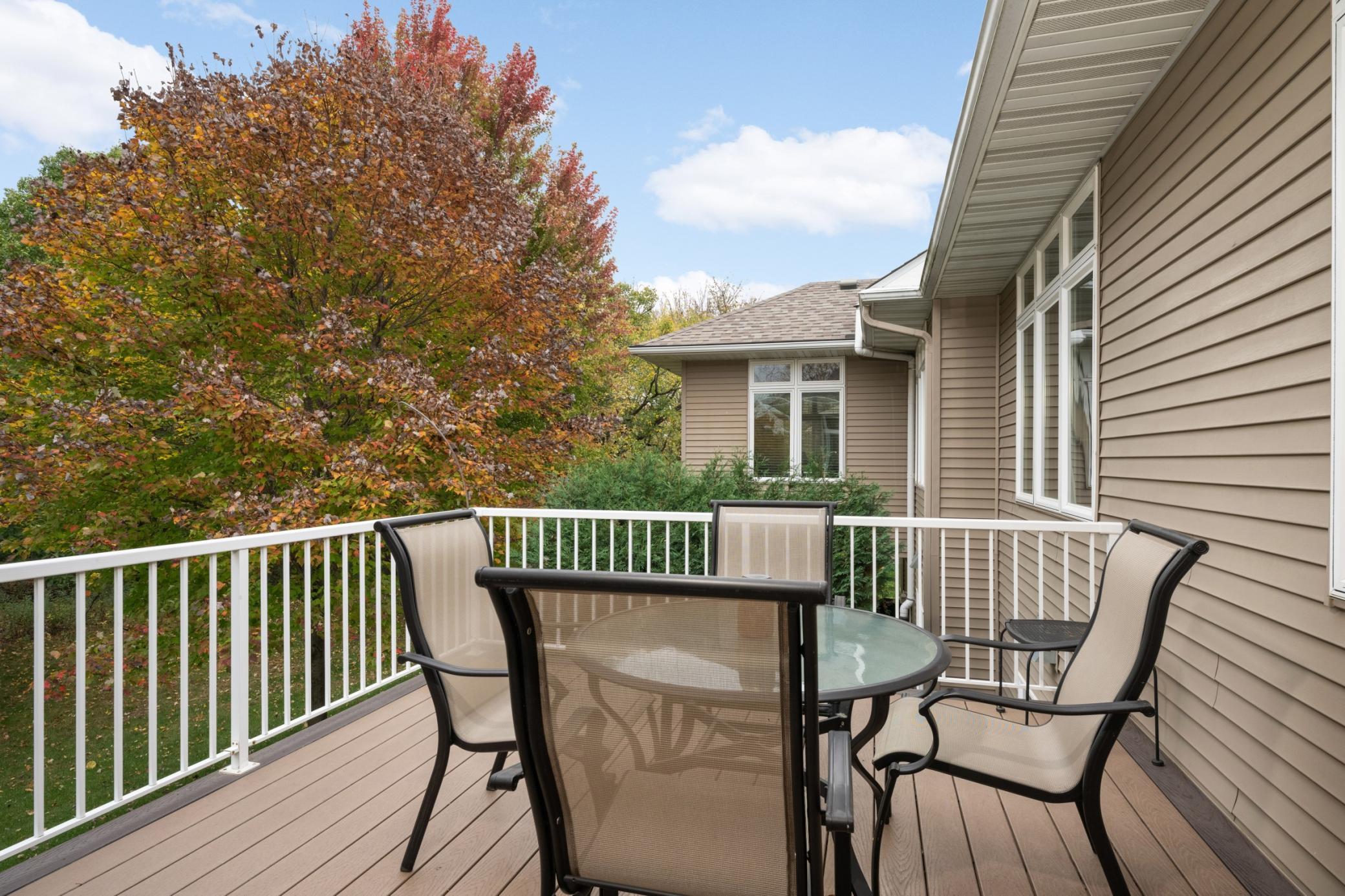 Enjoy outdoor dining or entertaining on the Deck overlooking the trees and natural surroundings. A great place to spend time outdoors without leaving home!