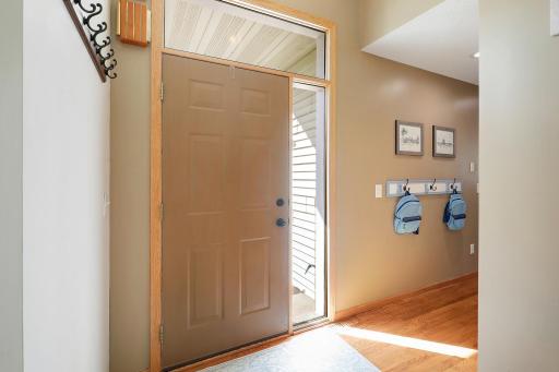 Spacious entry with 2 coat closets (personalized hooks to right of front door are not included).