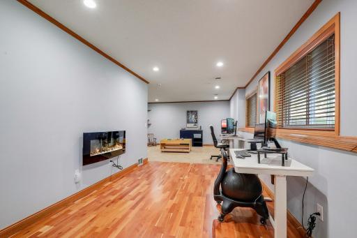 Convenient fireplace for the colder MN days.