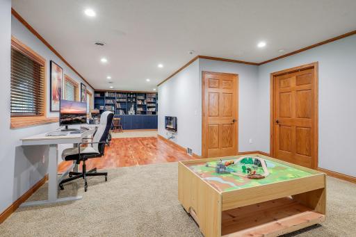 6 panel doors throughout the lower level.