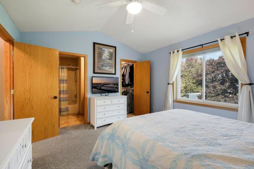 Primary Bedroom also boasts a full bath, walk-in closet, and fresh paint.