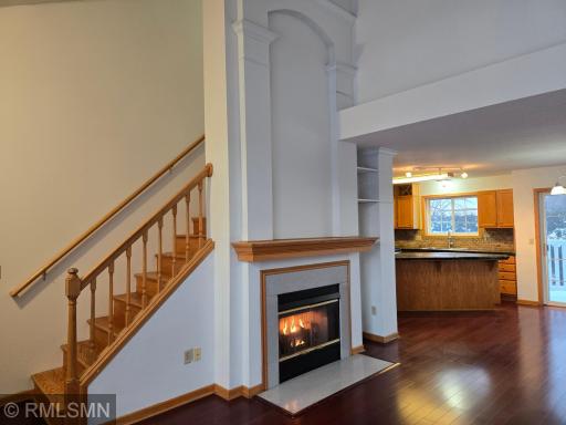 Stairs to upper level, Breakfast Bar off of Dining Room