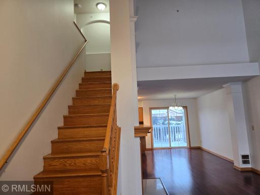 Stairs to Bedrooms and full Bathroom, Living and Dining rooms.