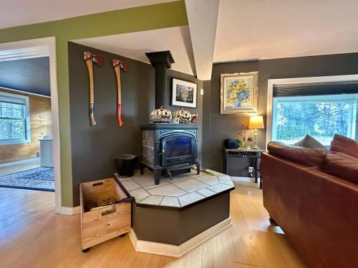 And the cozy starts here with this wood burning stove.