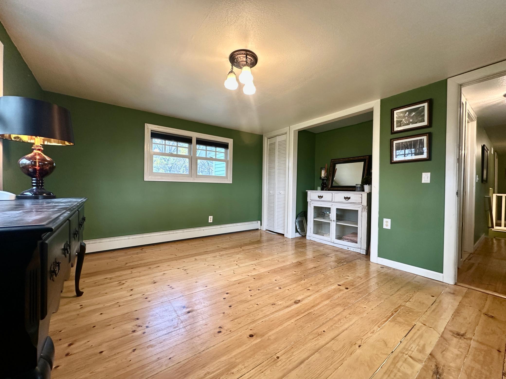This angle shows the closet in the corner and the inset to use as you wish but great for a piece of furniture as shown here.