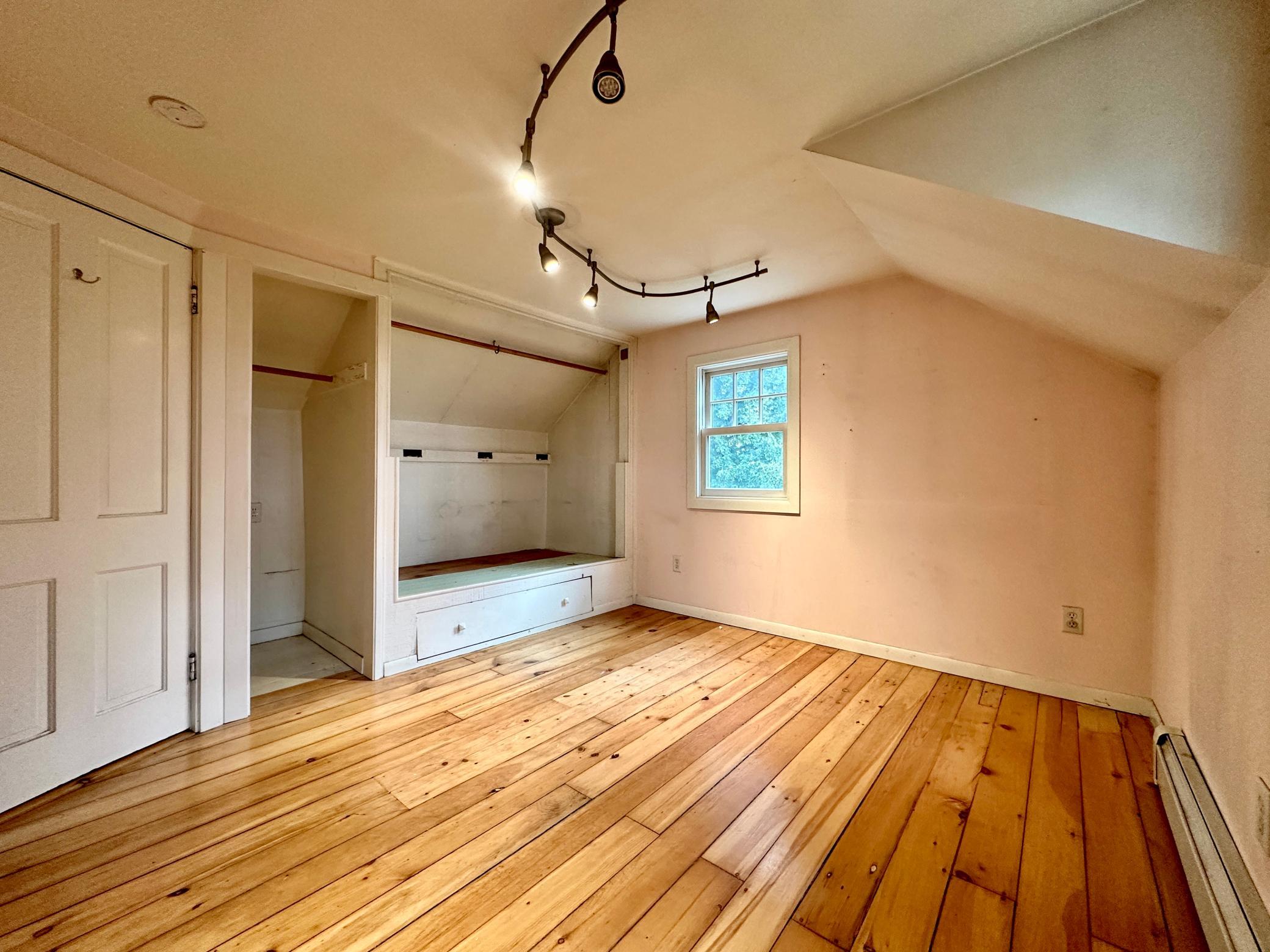 The refinished floors here are gorgeous, this home just has so much character.