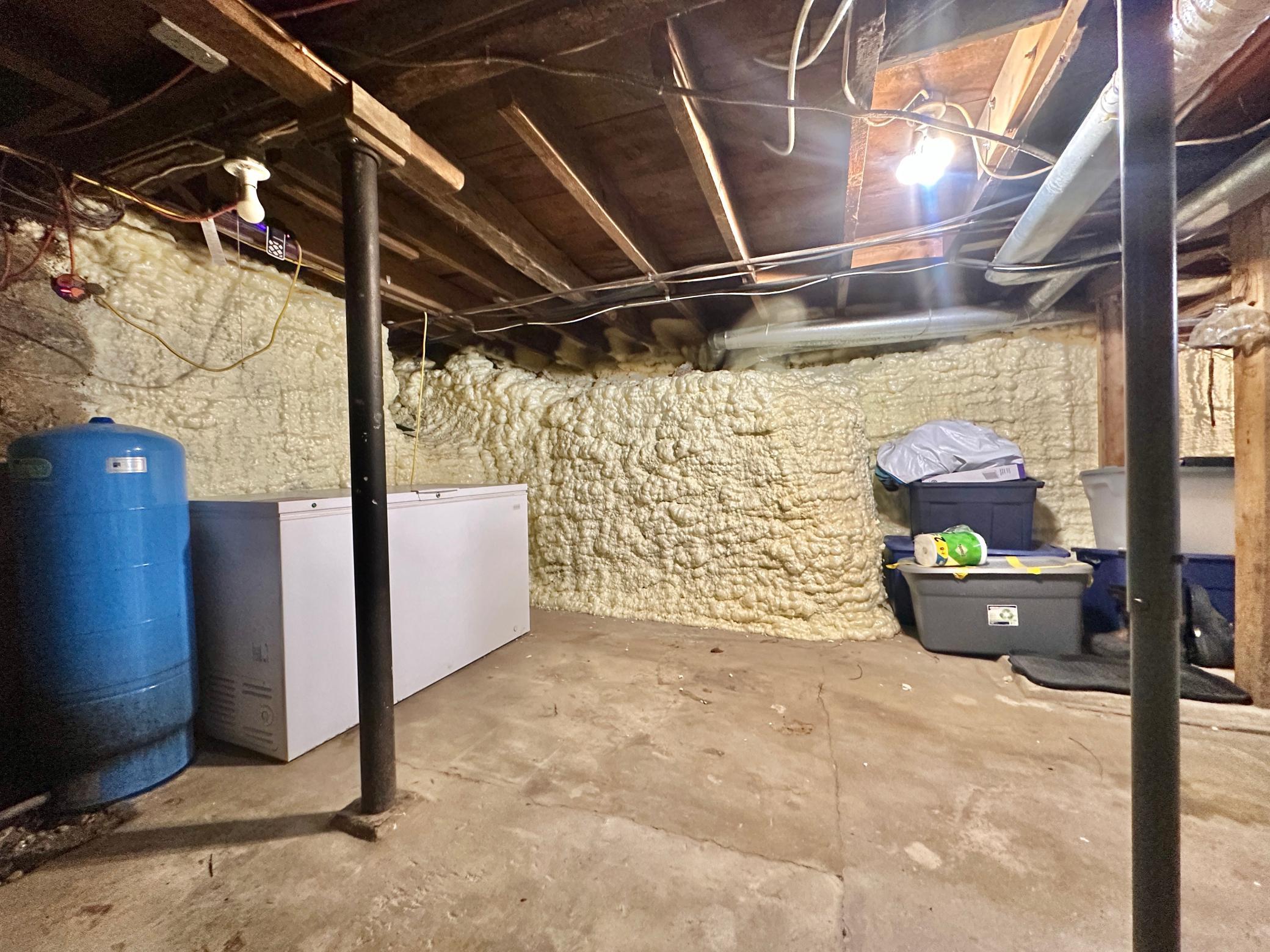 Lots of room down here for storage that's dry.