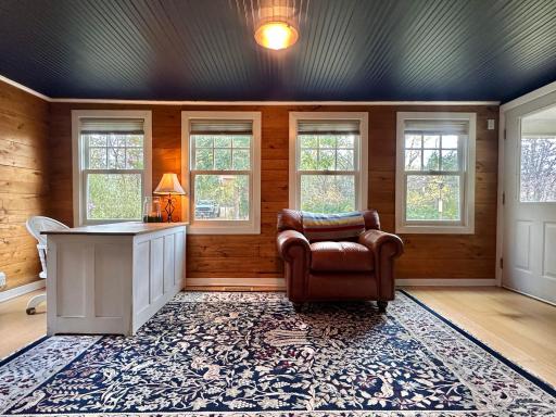 Currently an office, this room could be serve many different purposes.