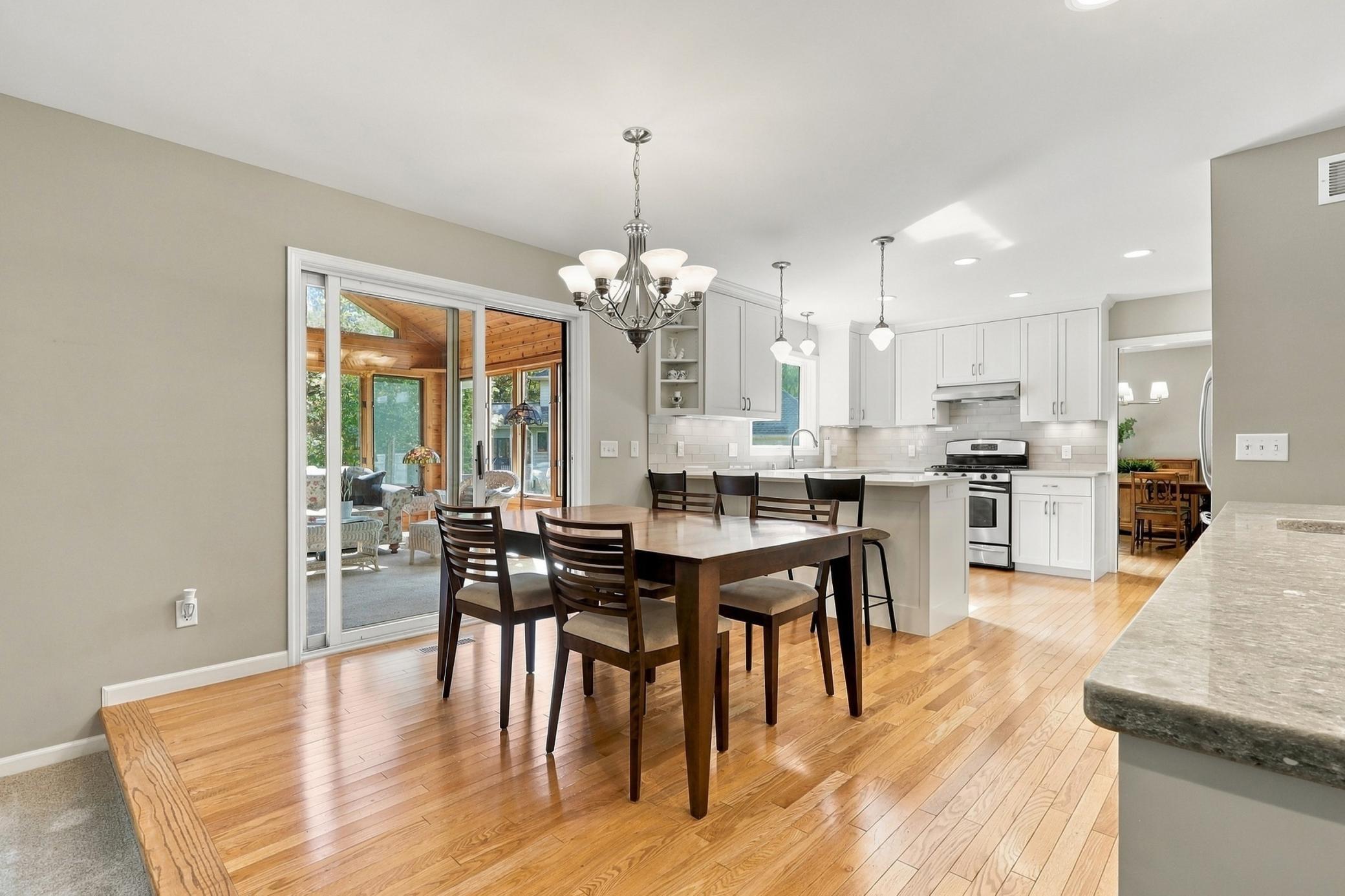 Informal dining area provides a comfortable everyday gathering space.