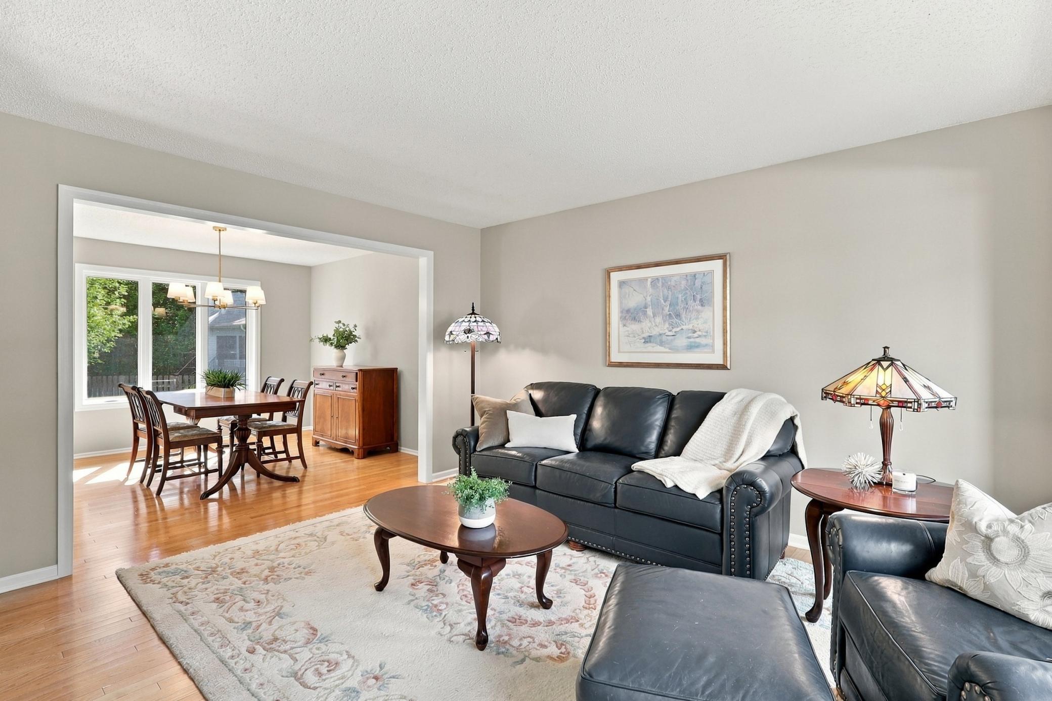 Main-floor living spaces offer a wonderful flow for gatherings.