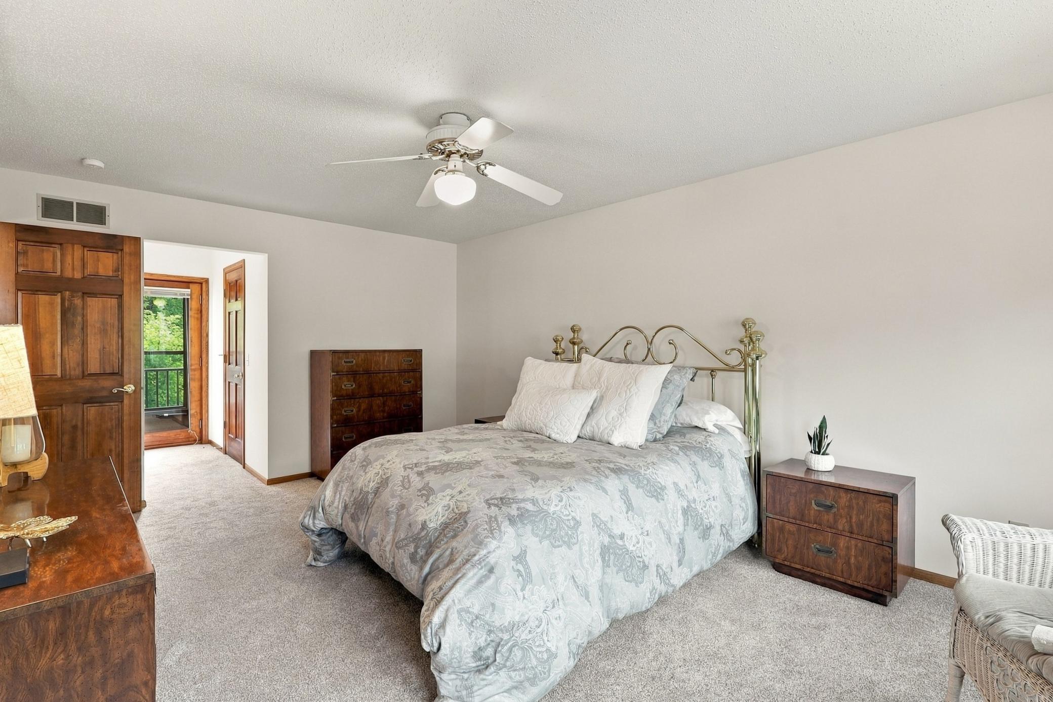 Primary bedroom provides a peaceful private retreat.
