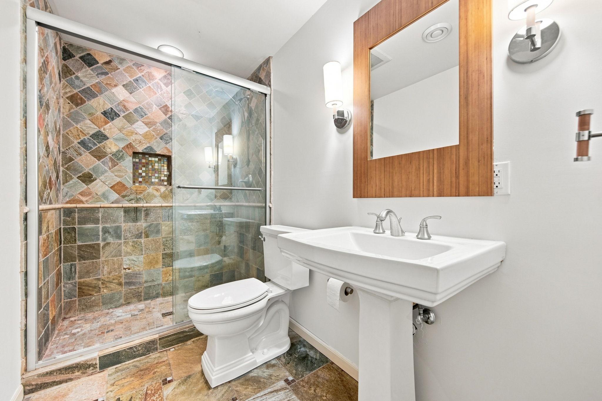 Lower level 3/4 bathroom.