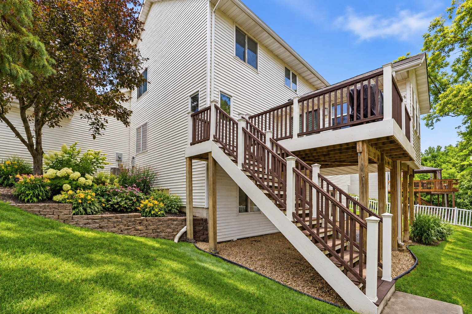 Virtually staged to show garden bed options! Would also be the perfect spot for a home gardener!