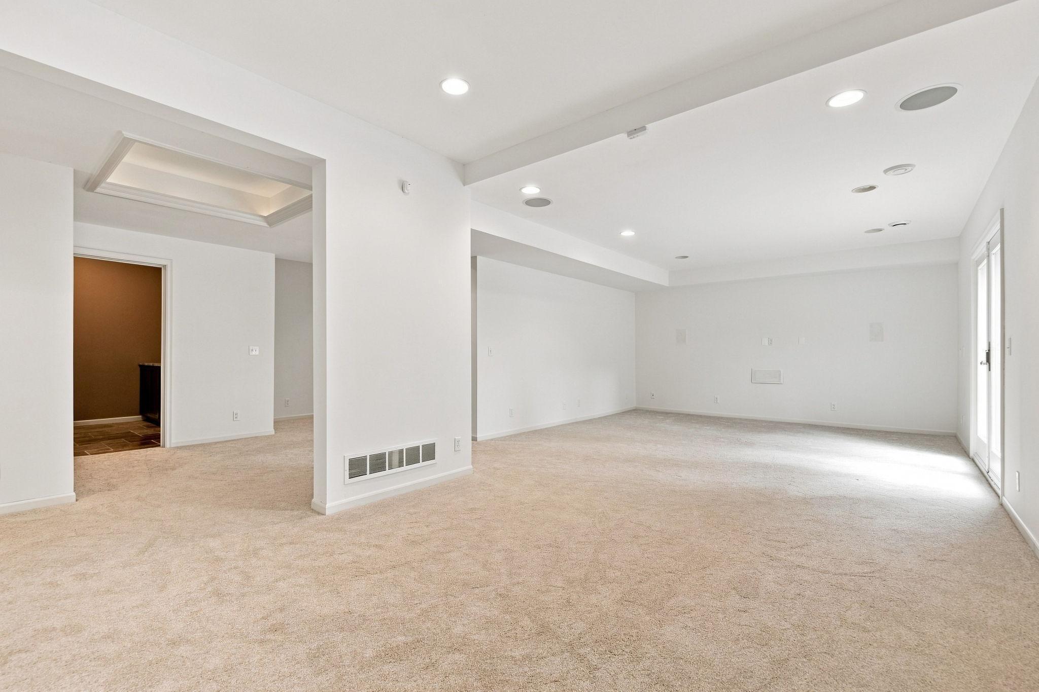 Lower level is so spacious and features brand new carpet and paint.