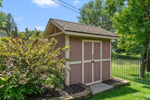Extra storage shed on top of the 3-car garage