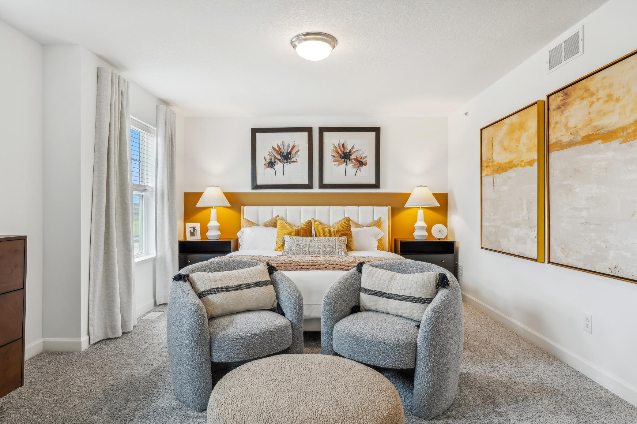 Photo is of a decorated model, colors and features will vary.