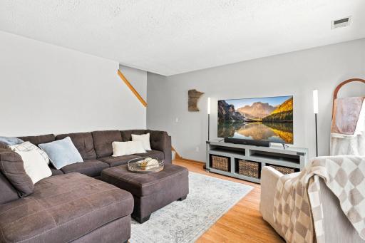 Convenient layout with kitchen, dining, and living room all together.