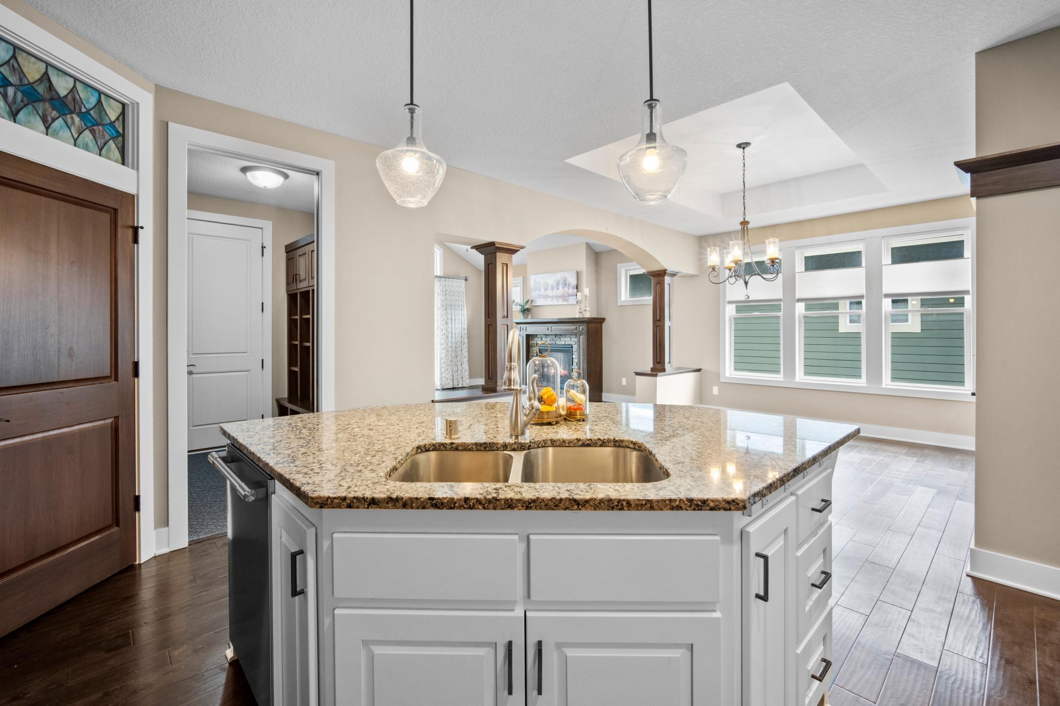 Mud room off of garage is perfect location to bring in groceries to the kitchen