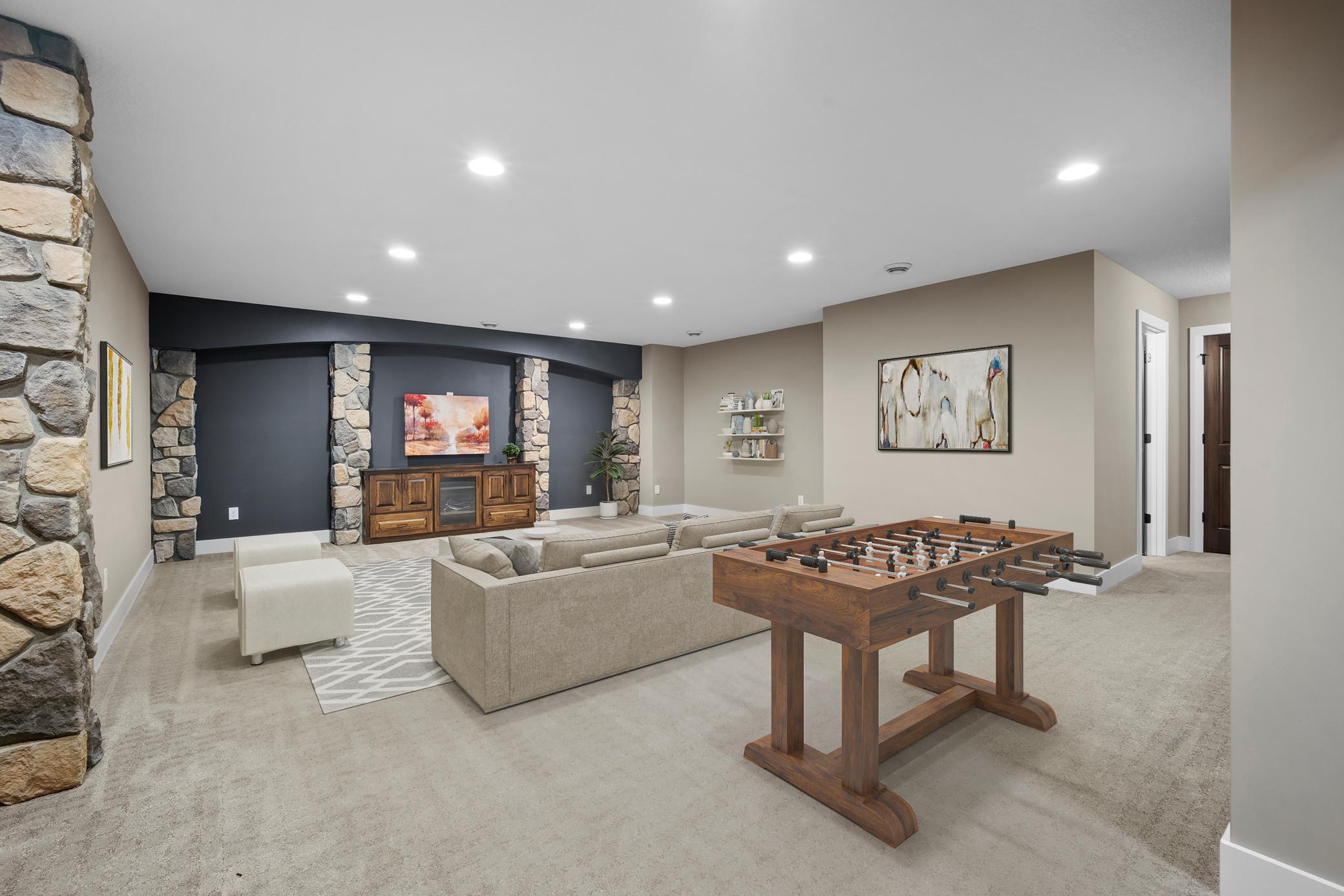 Family room virtually staged
