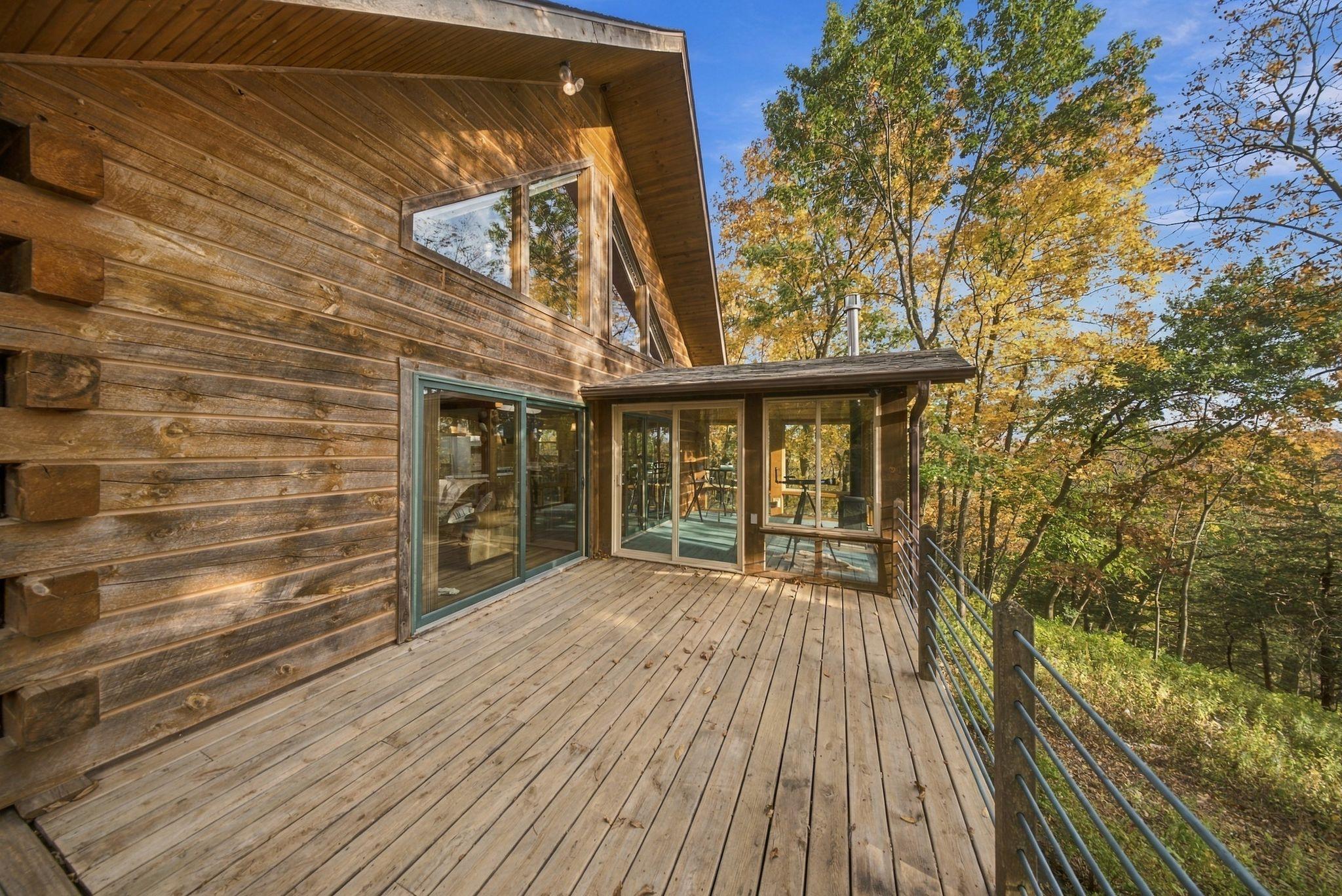 Deck overlooking water views