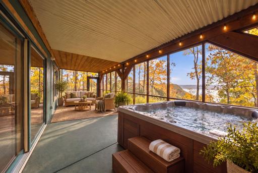Virtually Staged Screened in Covered Porch