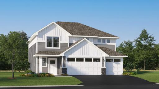 (Exterior rendering, actual home's finishes will vary.)