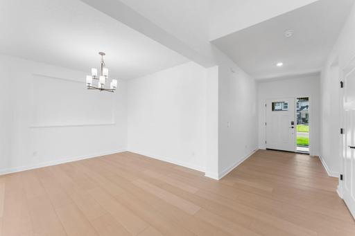 The dining room is an elegant space designed for elaborate meals and celebrations with friends and family.